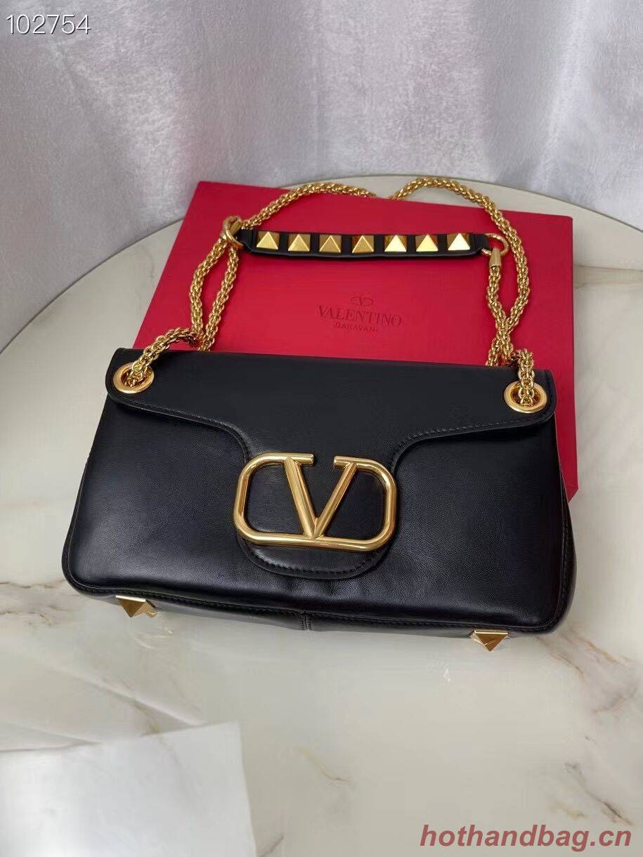 VALENTINO GARAVANI Stud Sign nappa Shoulder Bag NL098 black