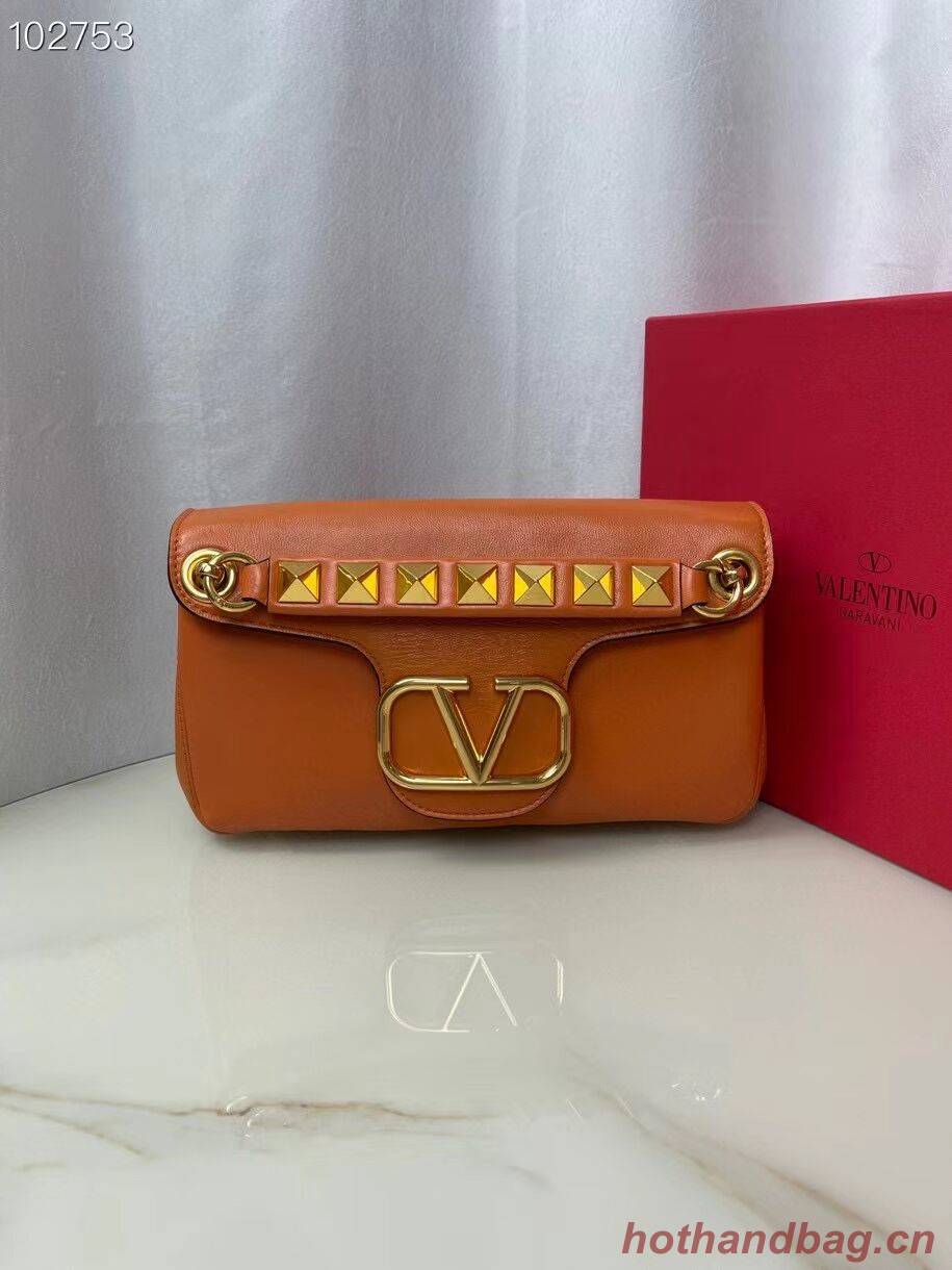 VALENTINO GARAVANI Stud Sign nappa Shoulder Bag NL098 orange