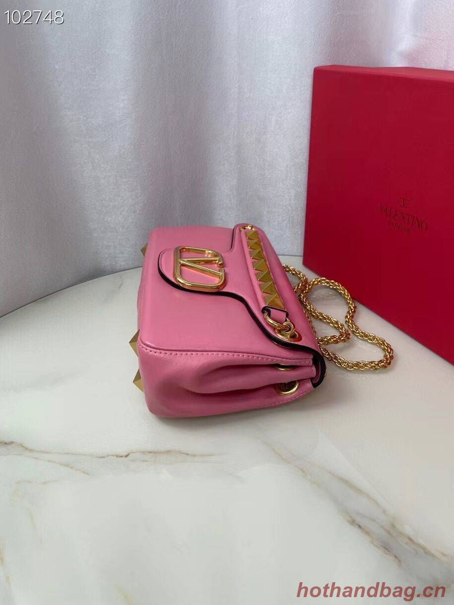 VALENTINO GARAVANI Stud Sign nappa Shoulder Bag NL098 pink