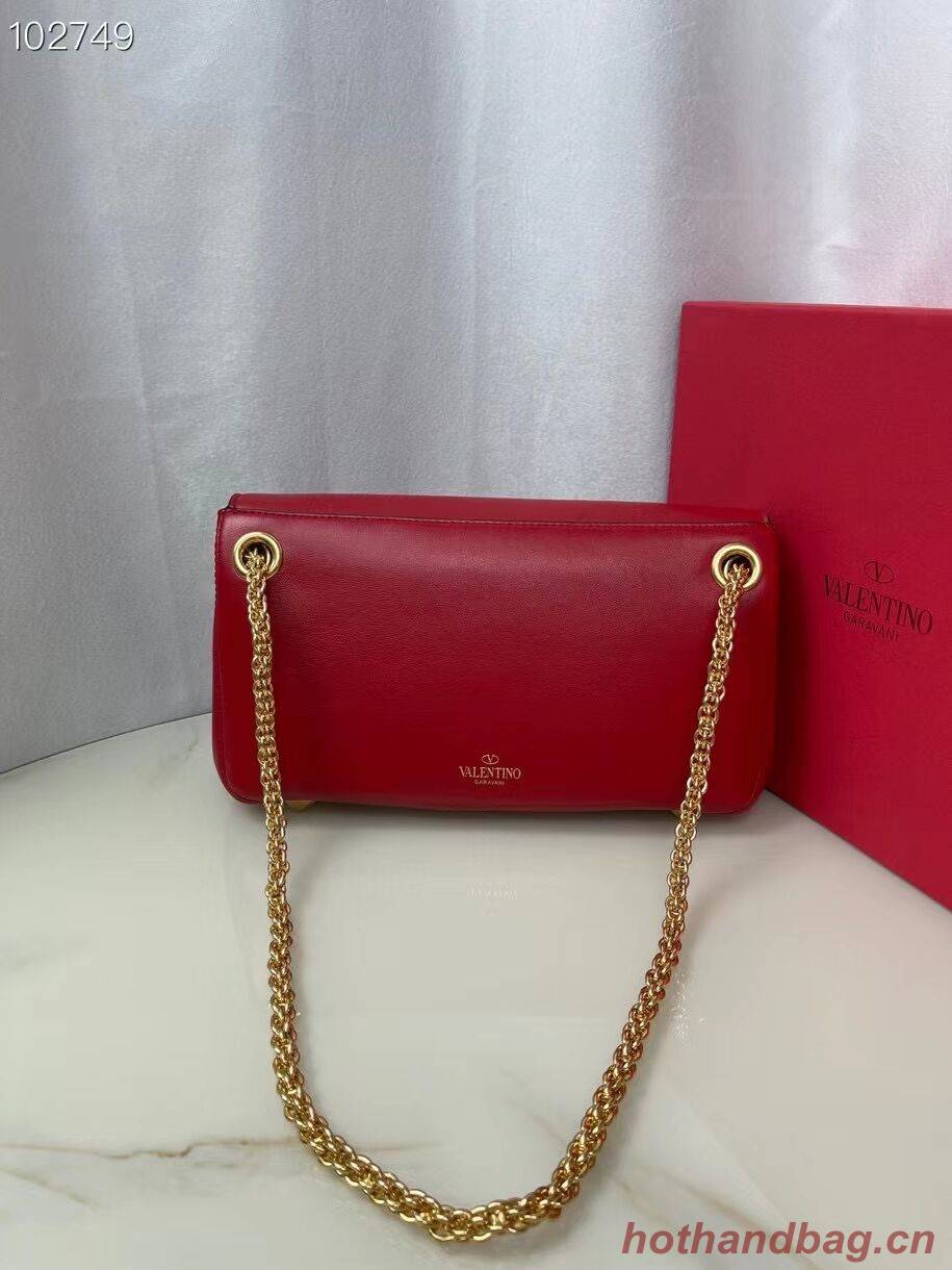 VALENTINO GARAVANI Stud Sign nappa Shoulder Bag NL098 red