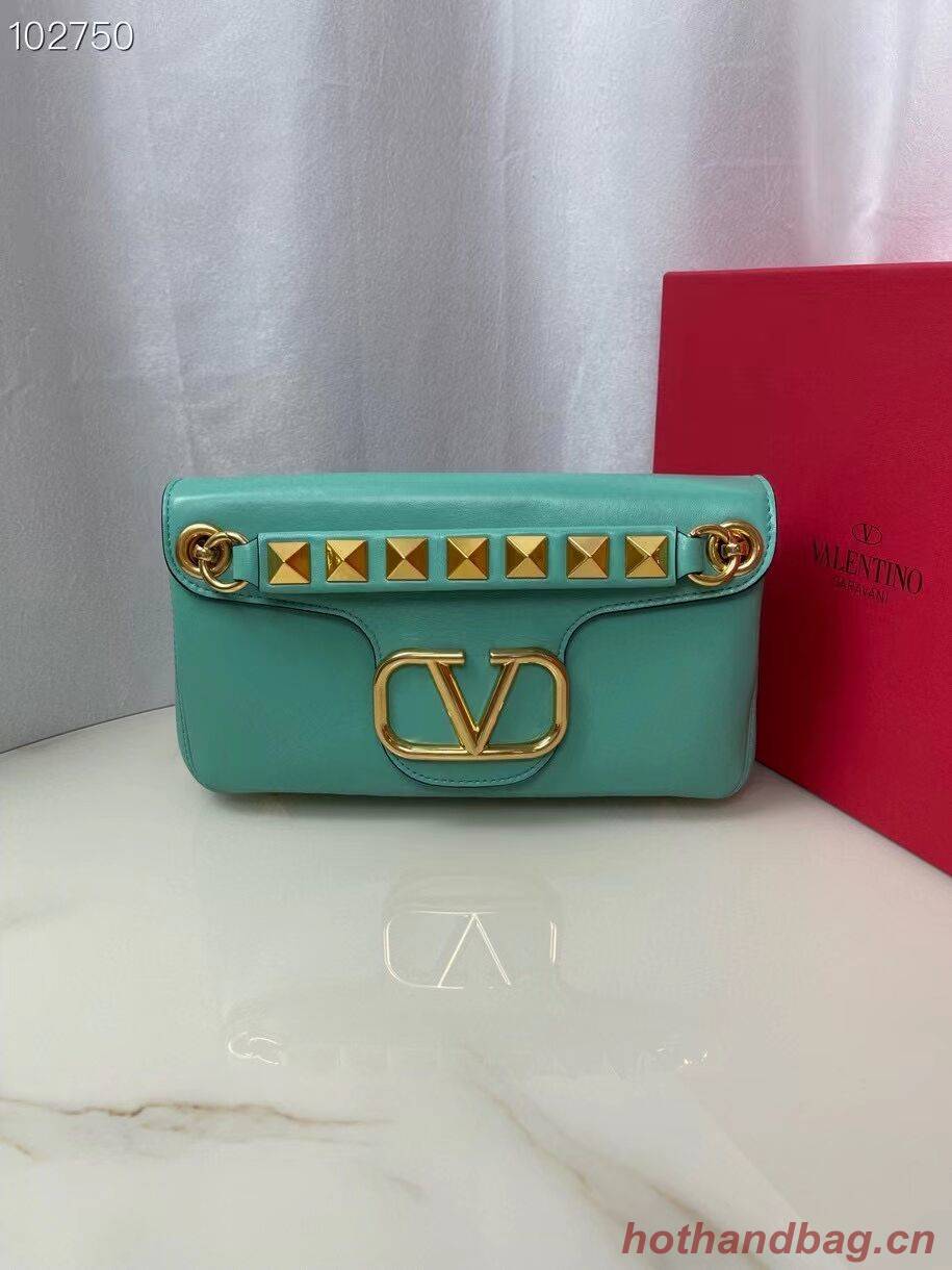 VALENTINO GARAVANI Stud Sign nappa Shoulder Bag NL098 sky blue