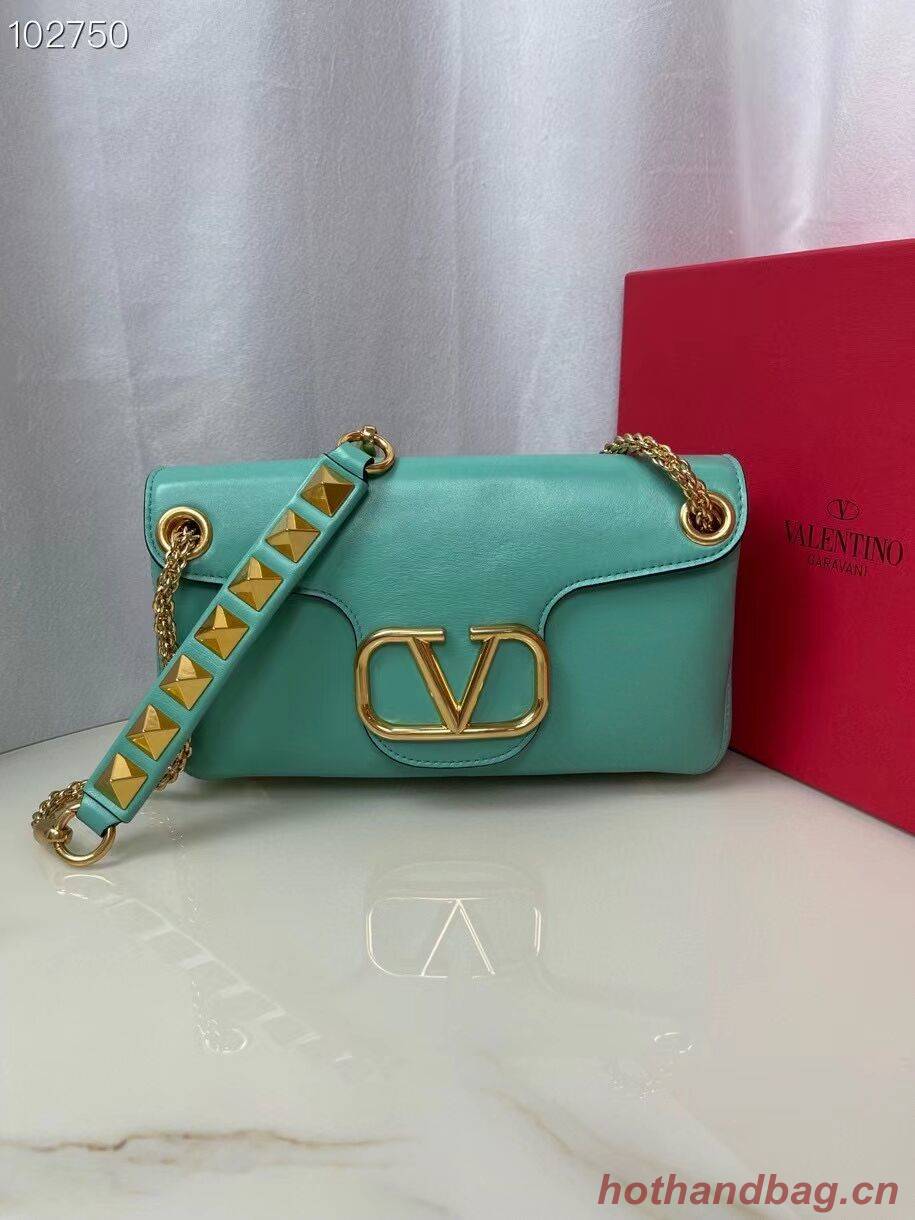 VALENTINO GARAVANI Stud Sign nappa Shoulder Bag NL098 sky blue