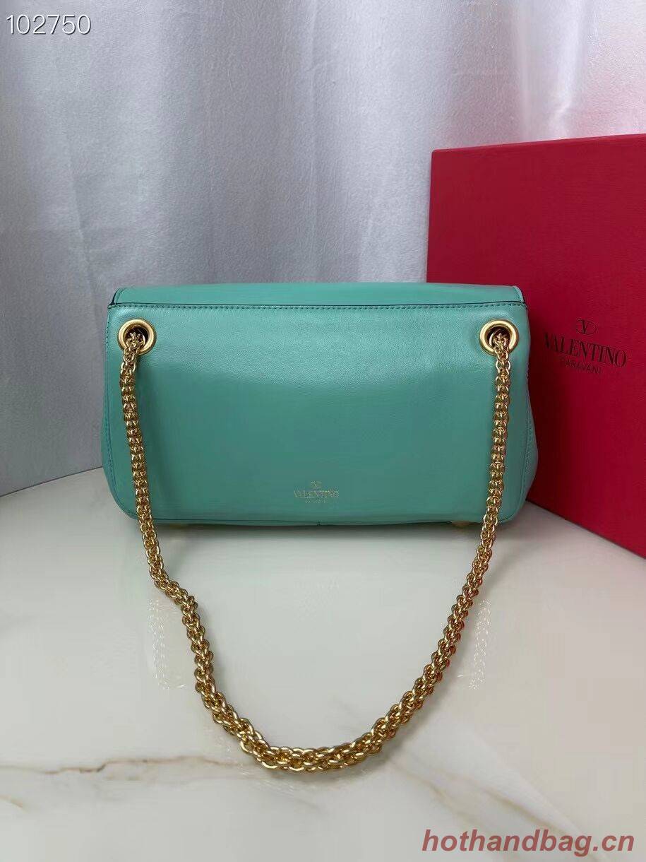 VALENTINO GARAVANI Stud Sign nappa Shoulder Bag NL098 sky blue