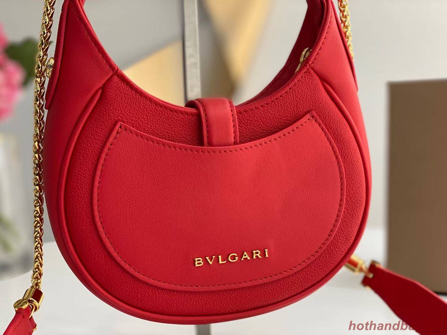 BVLGARI Shoulder Bag Calfskin Leather B281632 RED