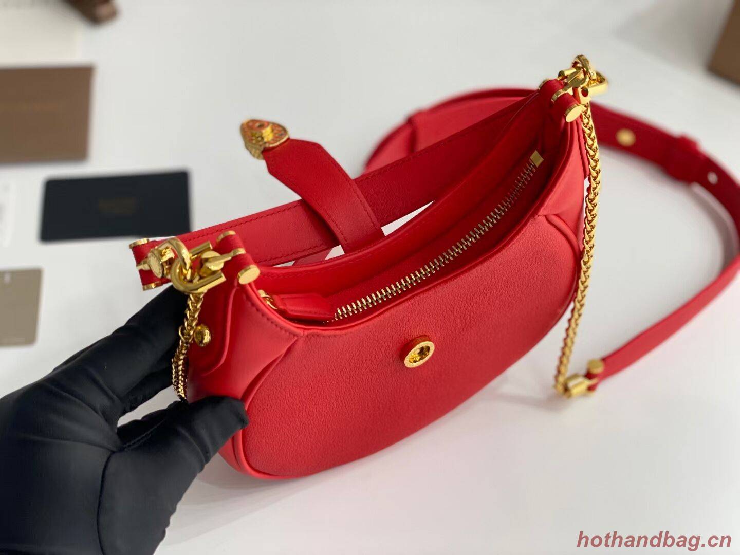 BVLGARI Shoulder Bag Calfskin Leather B281632 RED