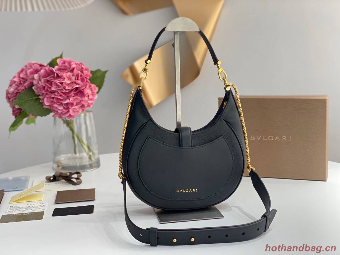 BVLGARI Shoulder Bag Calfskin Leather B281640 black