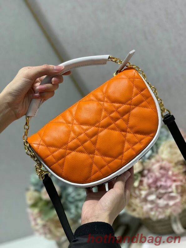 DIOR Shoulder Bag Cannage Lambskin C0617 orange