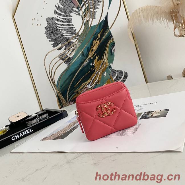 Chanel 19 Zip Card bag 82086 rose