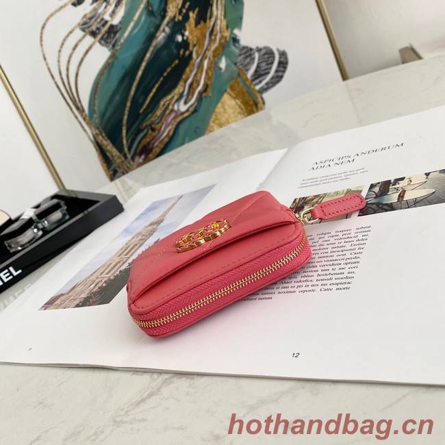 Chanel 19 Zip Card bag 82086 rose