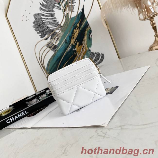 Chanel 19 Zip Card bag 82086 white