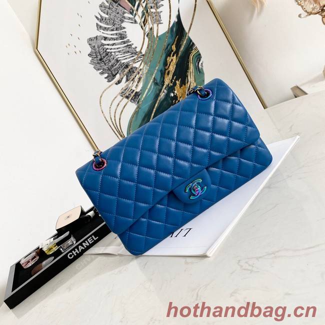 Chanel Flap Lambskin Shoulder Bag 1112 Electro optic blue