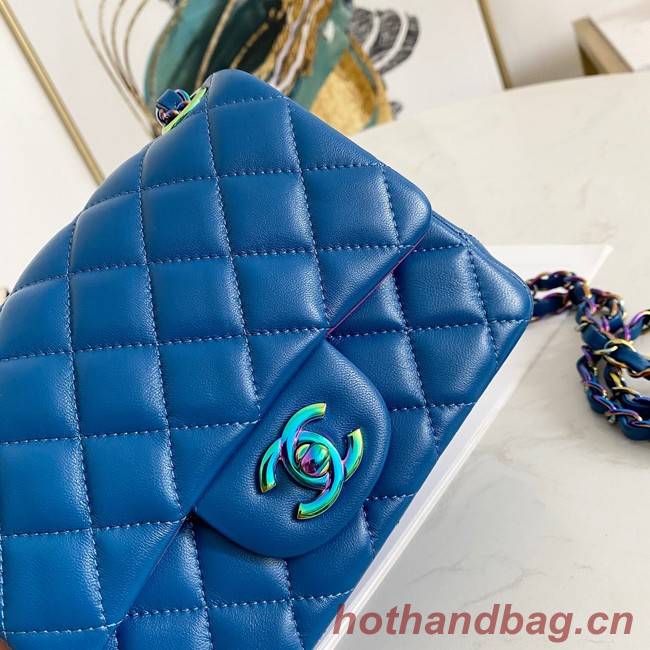 Chanel Flap Lambskin Shoulder Bag 1115 Electro optic blue