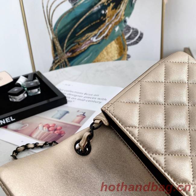 Chanel Flap Lambskin Shoulder Bag 1115 gold