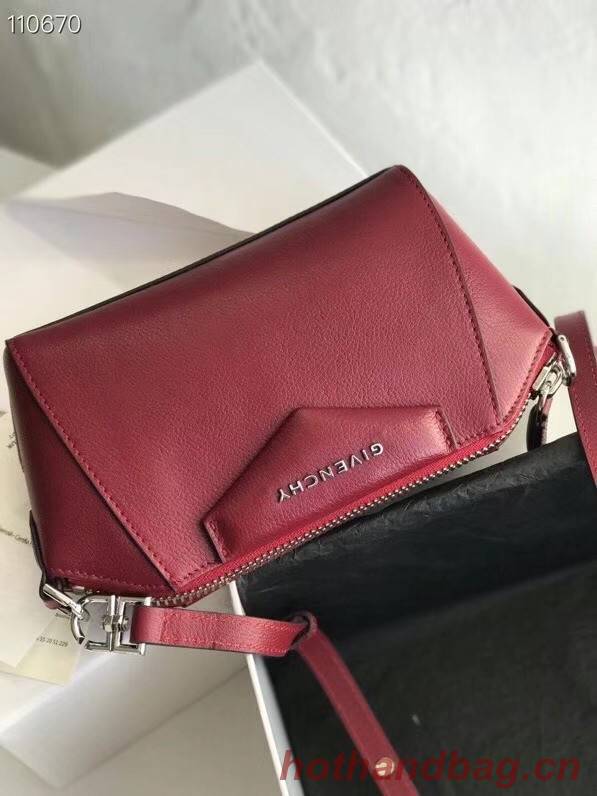 GIVENCHY Original Leather Shoulder Bag 1870 Burgundy