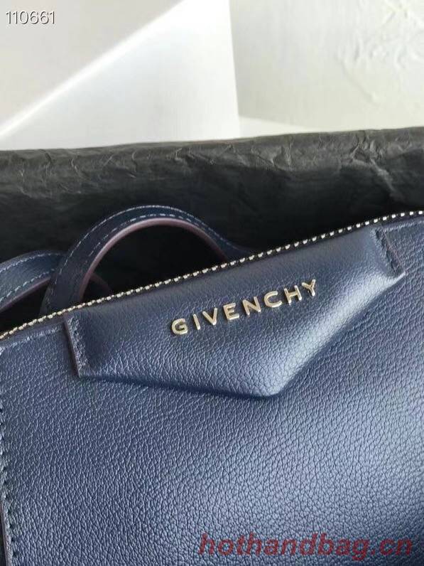 GIVENCHY Original Leather Shoulder Bag 1870 dark blue