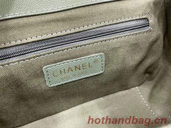 Chanel small flap bag Calfskin & Gold-Tone Metal A93749 green