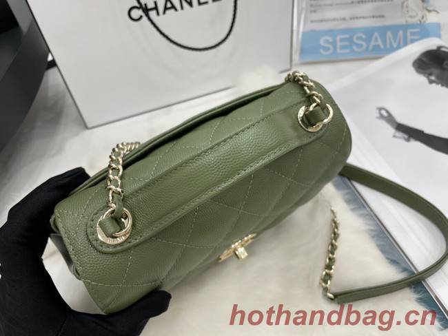 Chanel small flap bag Calfskin & Gold-Tone Metal A93749 green