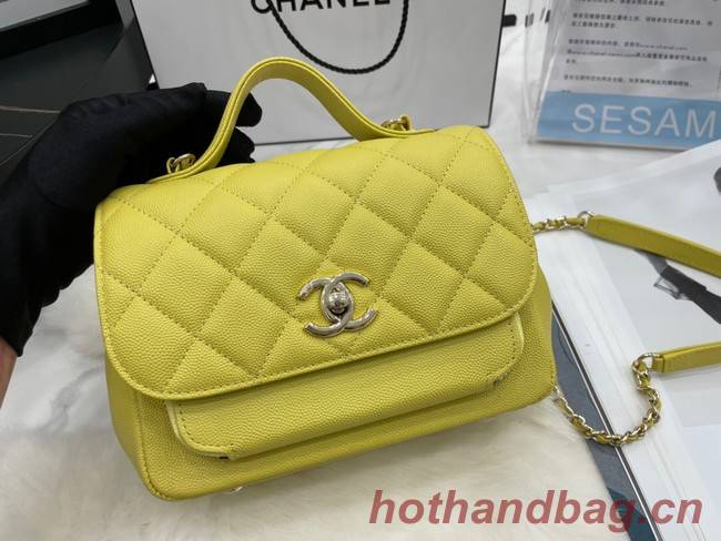 Chanel small flap bag Calfskin & Gold-Tone Metal A93749 lemon