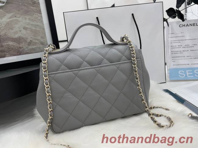 Chanel small flap bag Calfskin & Gold-Tone Metal A93749 light gray