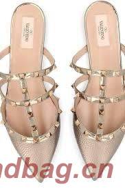 Valentino Leather Flat VT585 Gold