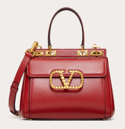 VALENTINO GARAVANI Rockstud Alcove Medium grain calf leather 2B0J41 red