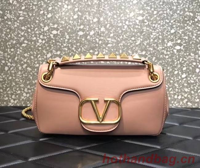 VALENTINO GARAVANI Stud Sign nappa Shoulder Bag NL098 light pink