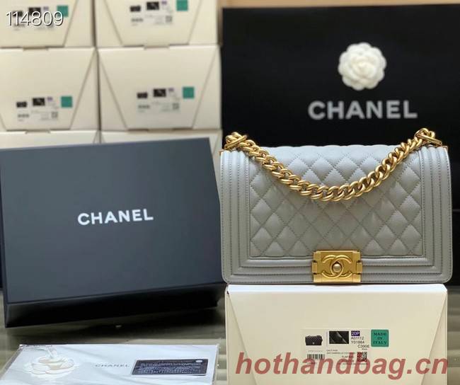 Boy chanel handbag A67086 light gray