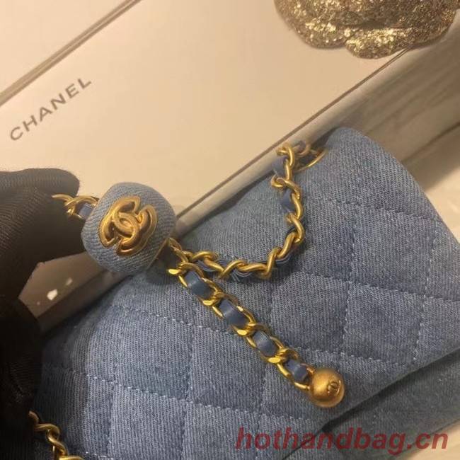 Chanel Flap denim Shoulder Bag AS1116 blue