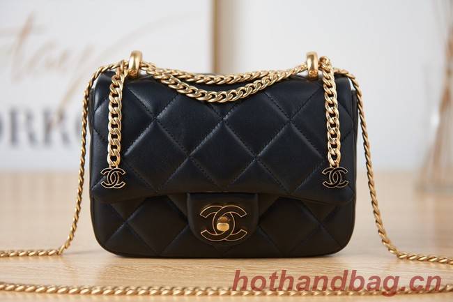 Chanel Flap Lambskin mini Shoulder Bag AS3113 black