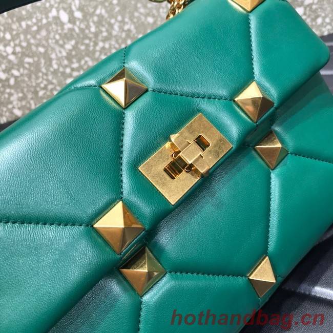 VALENTINO GARAVANI Roman Stud Napa sheepskin leather 1189S green