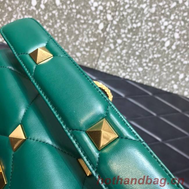 VALENTINO GARAVANI Roman Stud Napa sheepskin leather 1189S green