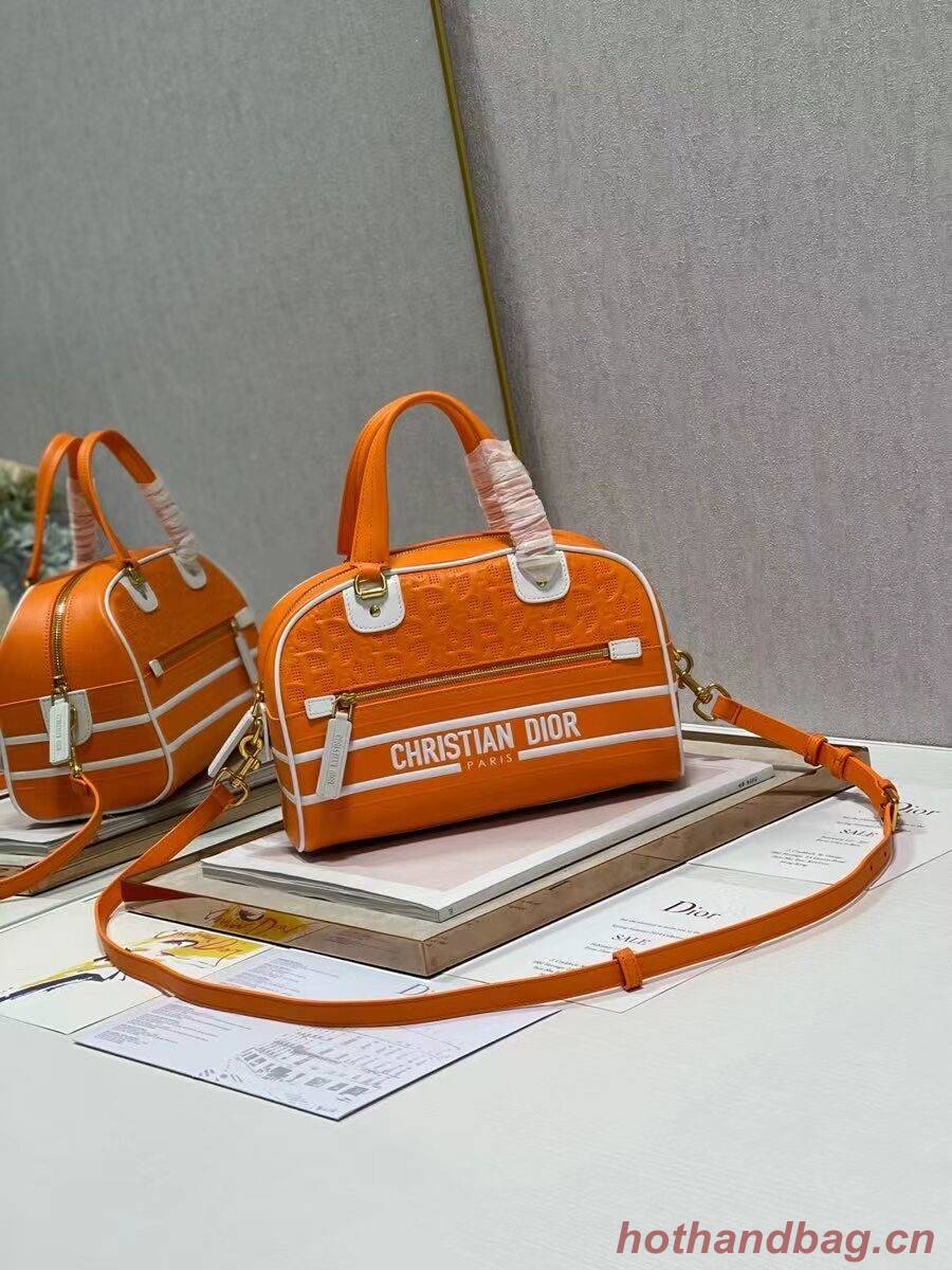 DIOR medium Embossing leather tote Bag A9200 orange