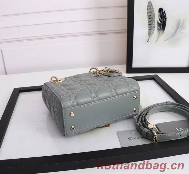 MINI LADY DIOR BAG Lambskin M0566OE gray&gold