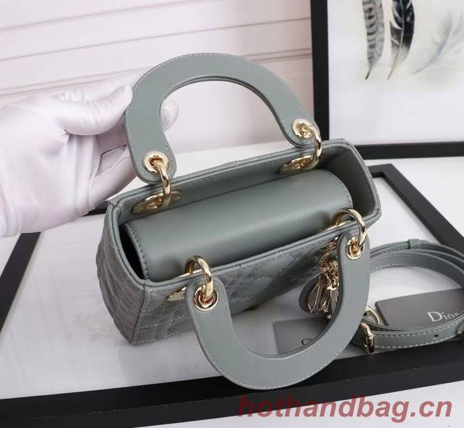 MINI LADY DIOR BAG Lambskin M0566OE gray&gold