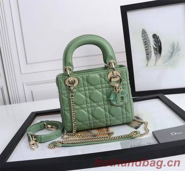 MINI LADY DIOR BAG Lambskin M0566OE green