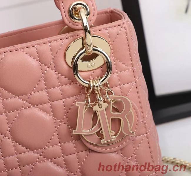 MINI LADY DIOR BAG Lambskin M0566OE pink&gold