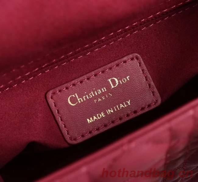 MINI LADY DIOR BAG Lambskin M0566OE red