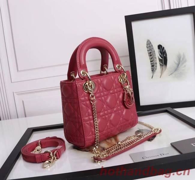 MINI LADY DIOR BAG Lambskin M0566OE red