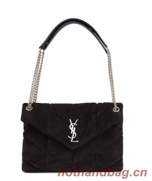 Yves Saint Laurent LOULOU PUFFER BAG SUEDE Y577476 Black