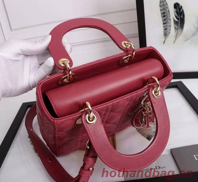 LADY DIOR MY ABCDIOR BAG Cannage Lambskin M0538E red