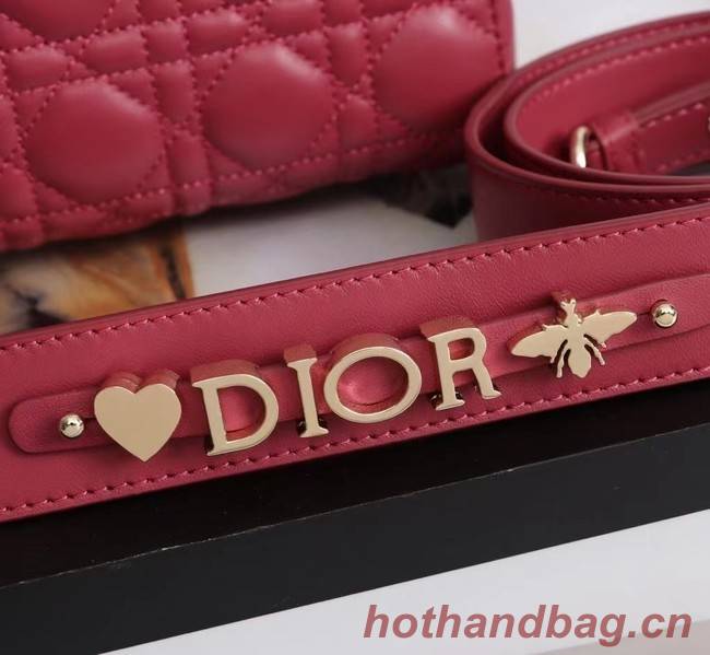 LADY DIOR MY ABCDIOR BAG Cannage Lambskin M0538E red