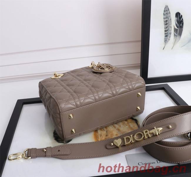 LADY DIOR MY ABCDIOR BAG Cannage Lambskin M0538O dark gray