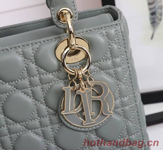 MEDIUM LADY DIOR BAG Cannage Lambskin M0565E gray