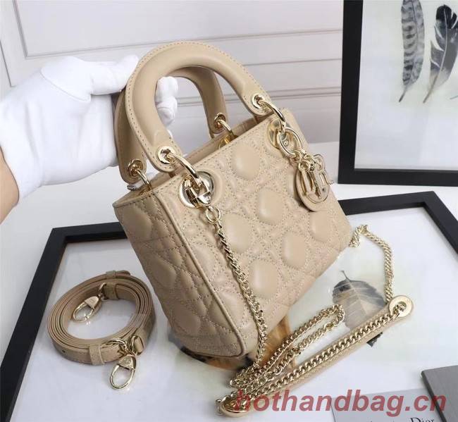 MINI LADY DIOR BAG Lambskin M0566OE Beige