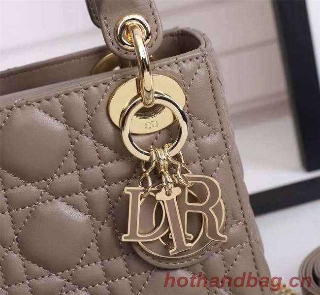 MINI LADY DIOR BAG Lambskin M0566OE dark gray