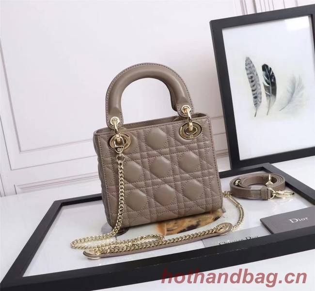 MINI LADY DIOR BAG Lambskin M0566OE dark gray