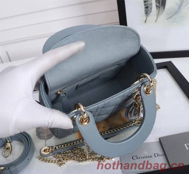 MINI LADY DIOR BAG Lambskin M0566OE light blue