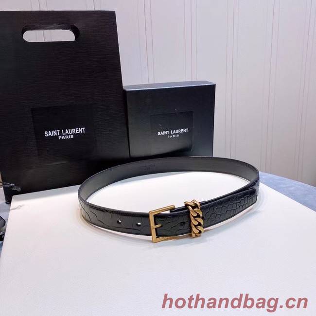 YSL Leather 30MM BELT 0235