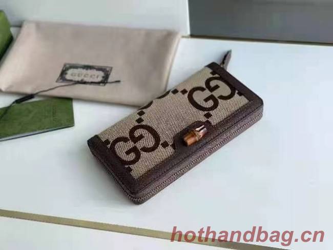 Gucci Diana jumbo GG zip around wallet 658634 BROWN