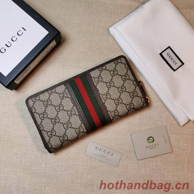 Gucci Horsebit 1955 zip around wallet 597612 BROWN